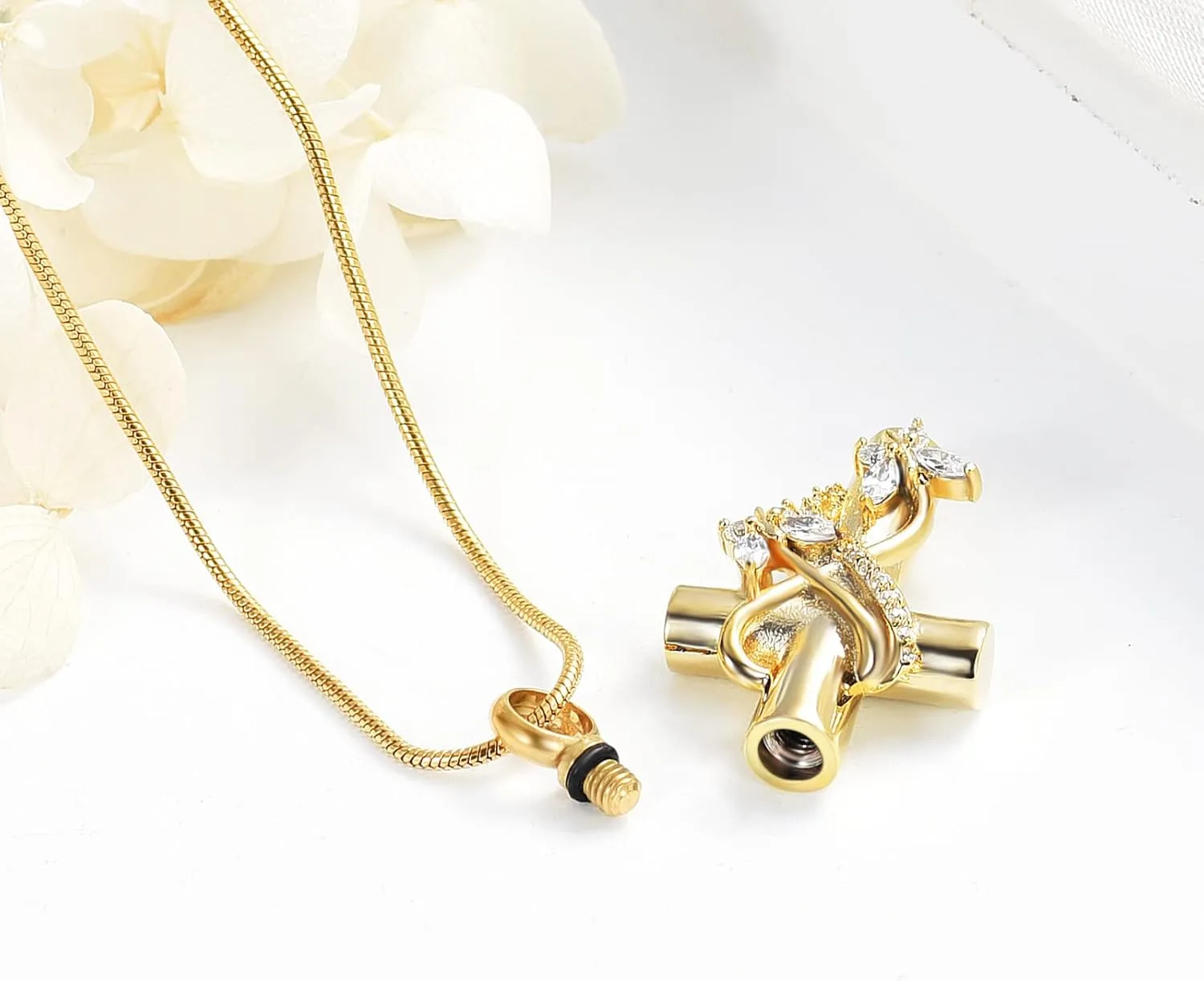 Urn Necklaces for Ashes Butterfly Cremation Jewelry for Ashes for Human Cross with Crystal Butterfly Memorial Ash Pendant Keepsake Jewelry Gifts for Loss of Loved One