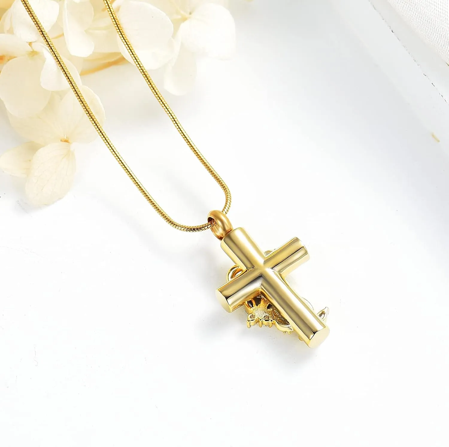 Urn Necklaces for Ashes Butterfly Cremation Jewelry for Ashes for Human Cross with Crystal Butterfly Memorial Ash Pendant Keepsake Jewelry Gifts for Loss of Loved One