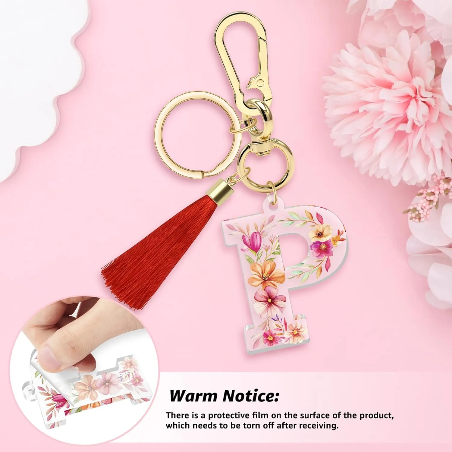 Vadaka Initial Letter Keychain for Women Girls Tassel Letter Keychain for Backpack Key Chains for Kids Backpack Key Chain