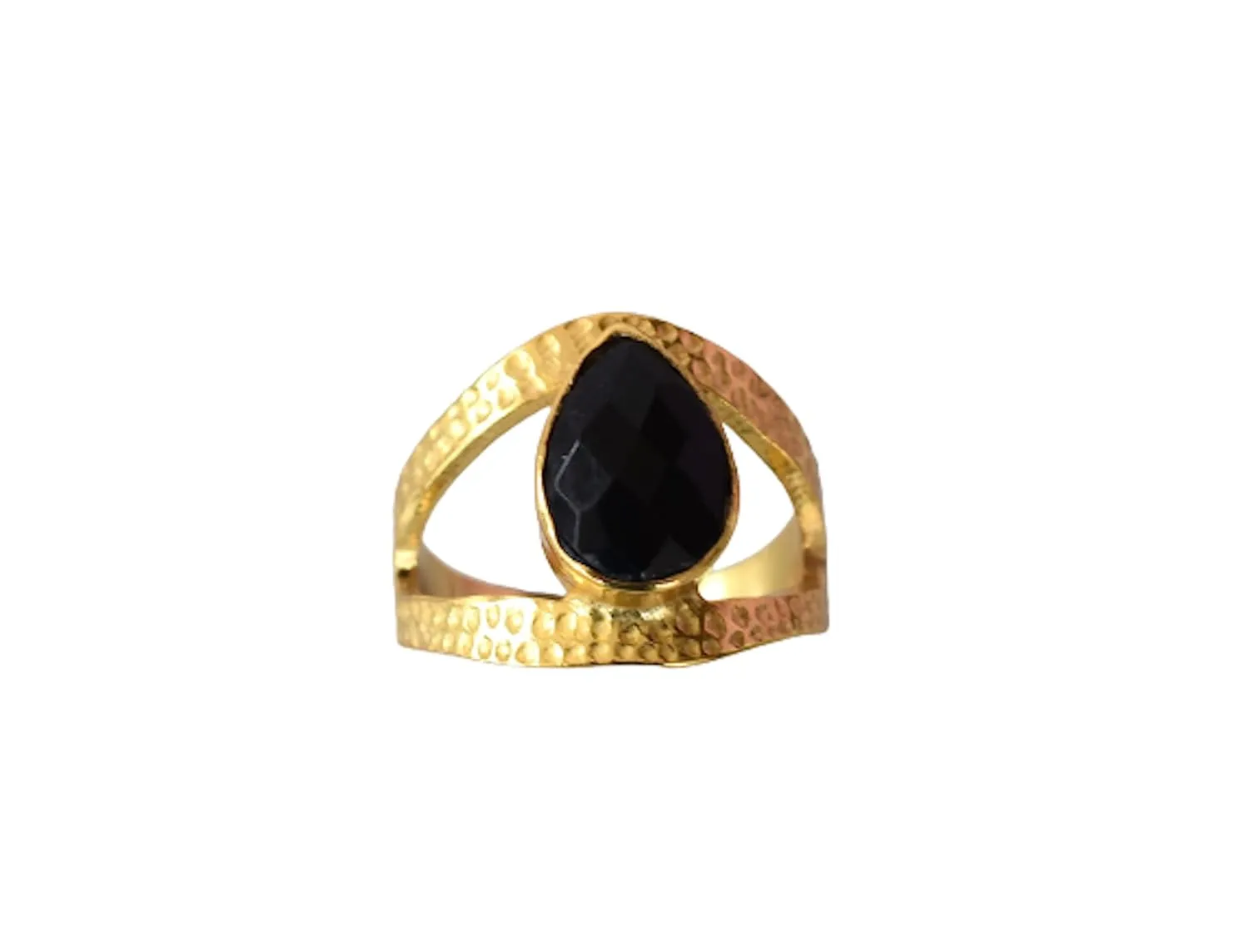 Veracity Jewelry Gold Plated Gemstone Rings For Women & Girls - Jewelry For Women's Birthday Anniversary Wife Mom Girlfriend Sister - Western Style Handmade Jewelry (Black onyx)