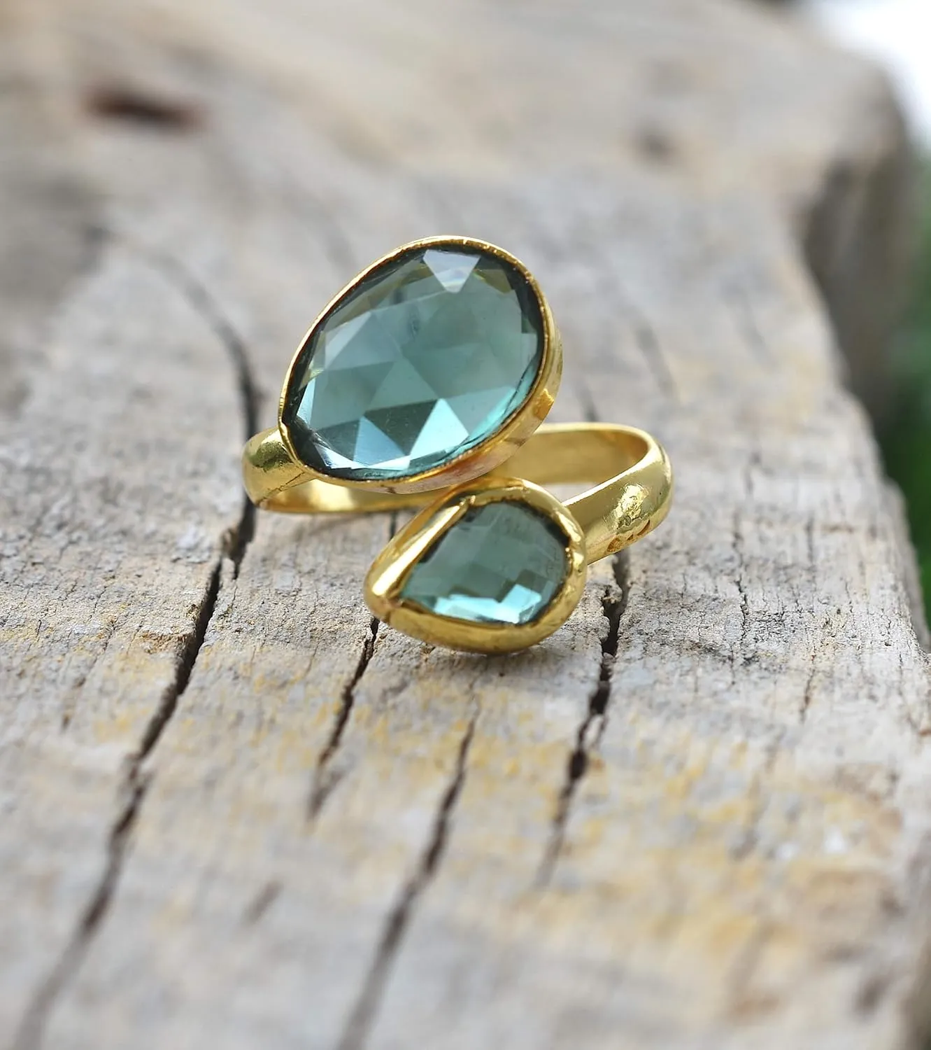 Veracity Jewelry Gold Plated Multi Gemstone Rings For Women & Girls - Jewelry For Women's Birthday Anniversary Wife Mom Girlfriend Sister - Handmade Gifts (Green tourmaline)