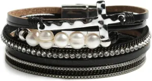 Vercret Leather Wrap Bracelet for Women - Multi-Layer Bracelets with Magnetic Clasp Bangle Cuff Stacked Bracelet for lady and Mother