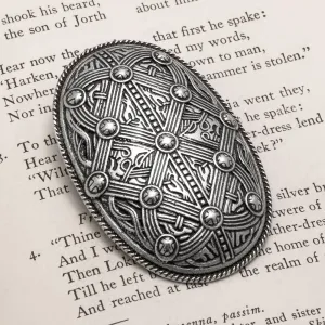 Viking Borre Oval Tortoise Diamond Fibula Brooch