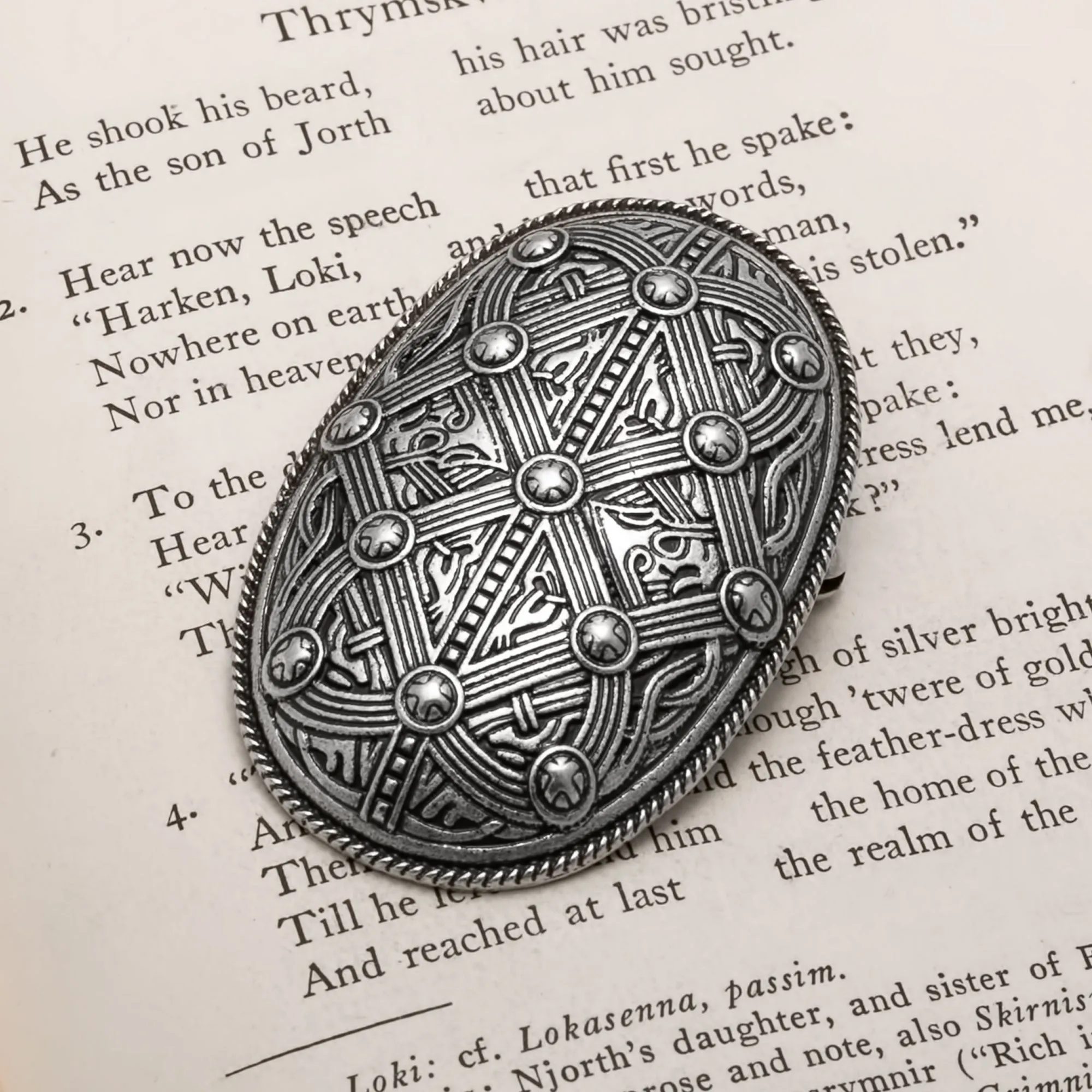 Viking Borre Oval Tortoise Diamond Fibula Brooch