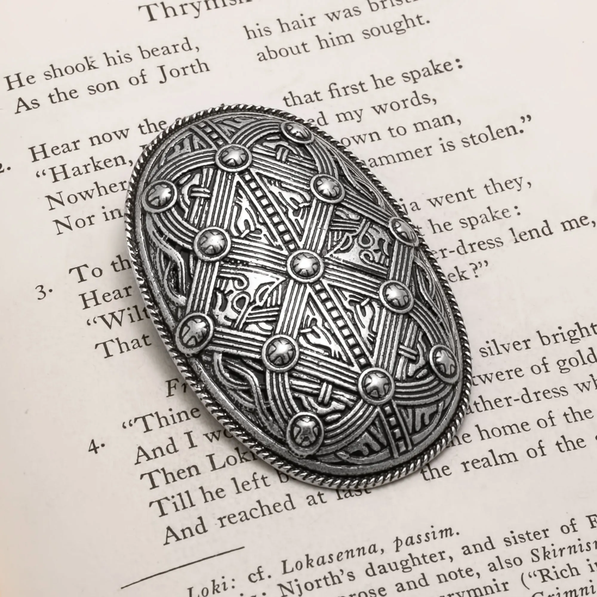 Viking Borre Oval Tortoise Diamond Fibula Brooch