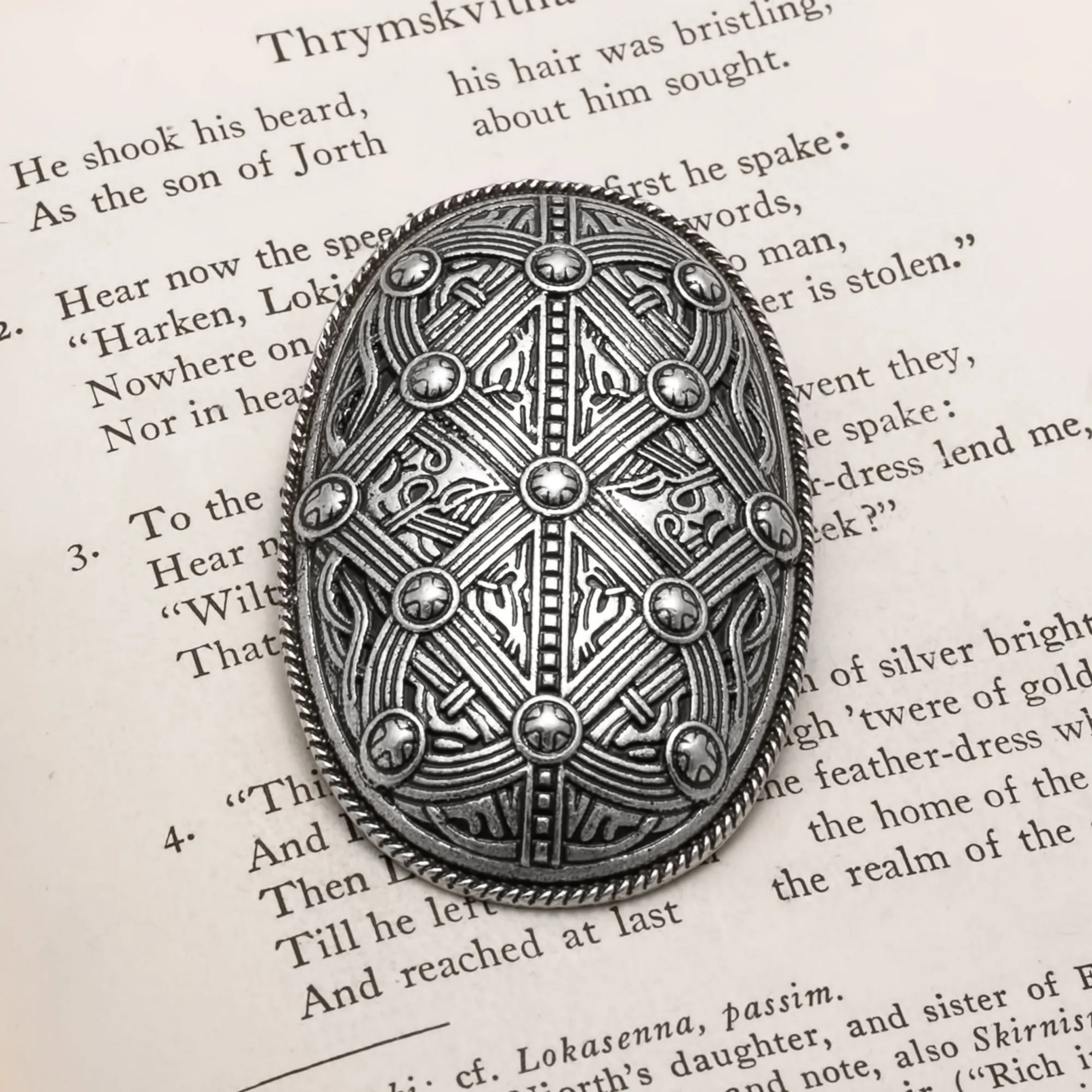 Viking Borre Oval Tortoise Diamond Fibula Brooch