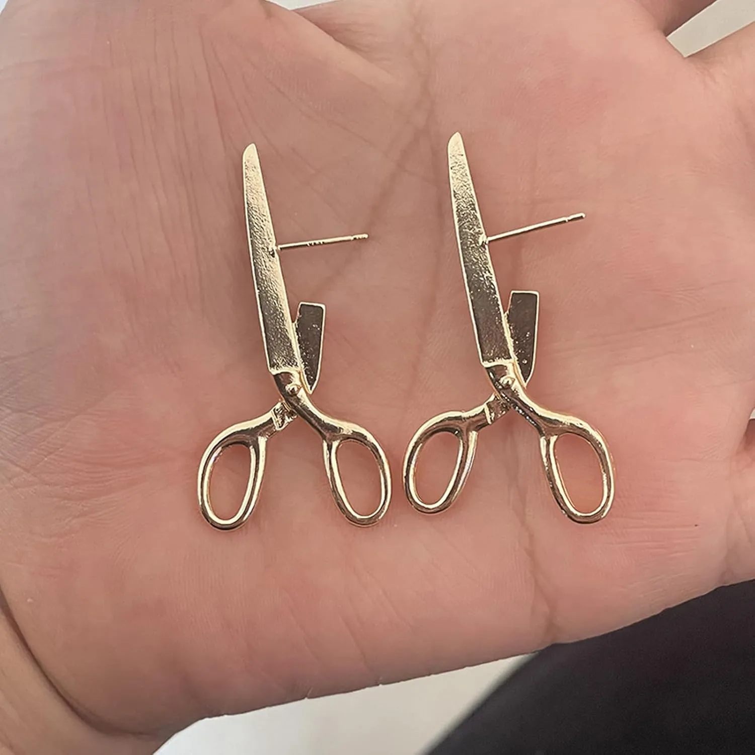 Vintage Gothic Scissors Stud Earrings - Punk Halloween Earrings, Funky Shears Design Holiday Jewelry Gift