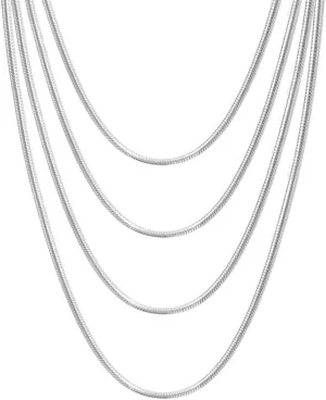 VNOX Stainless Steel 1mm-4mm Round Snake Chain Necklace for Women Girl