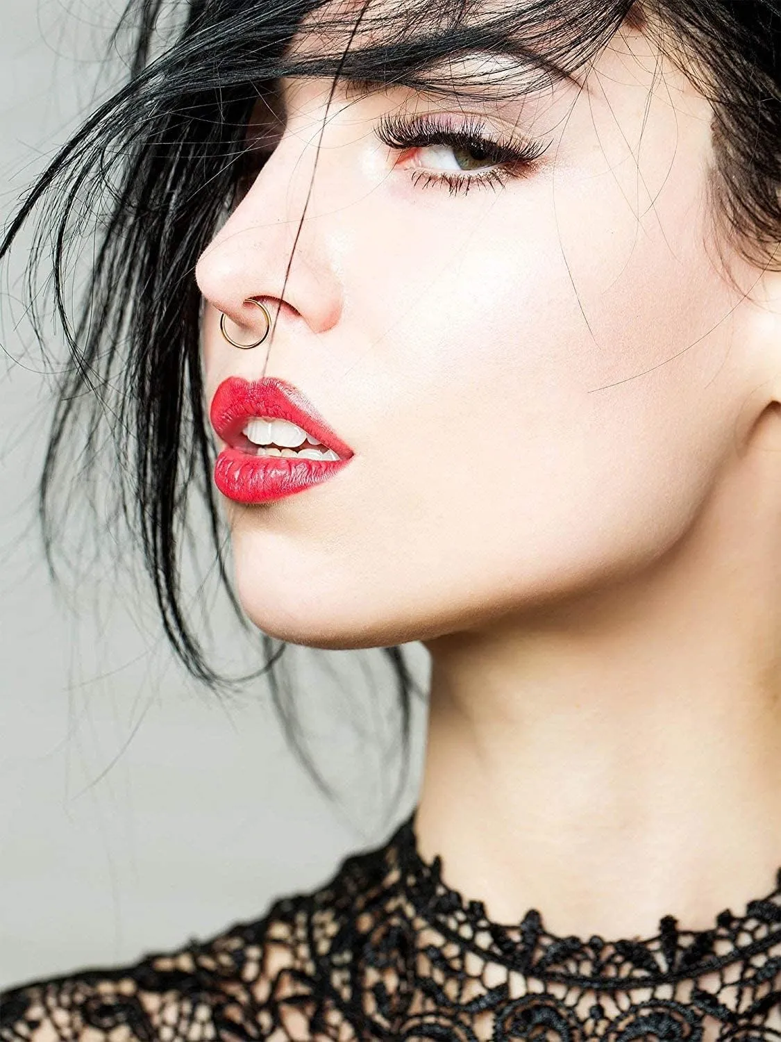 WASOLIE Stainless Steel Nose Rings Studs Piercing Jewelry Colorful Set Septum 20G cool nose rings l shaped pierced nose rings hoops nose ring studs For Women And Men Jewelry.