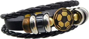 Westmon Works Soccer Bracelet with Leather Cuff Band and Metal Ball Centerpiece Fashion Accessory Sports Expressions Series