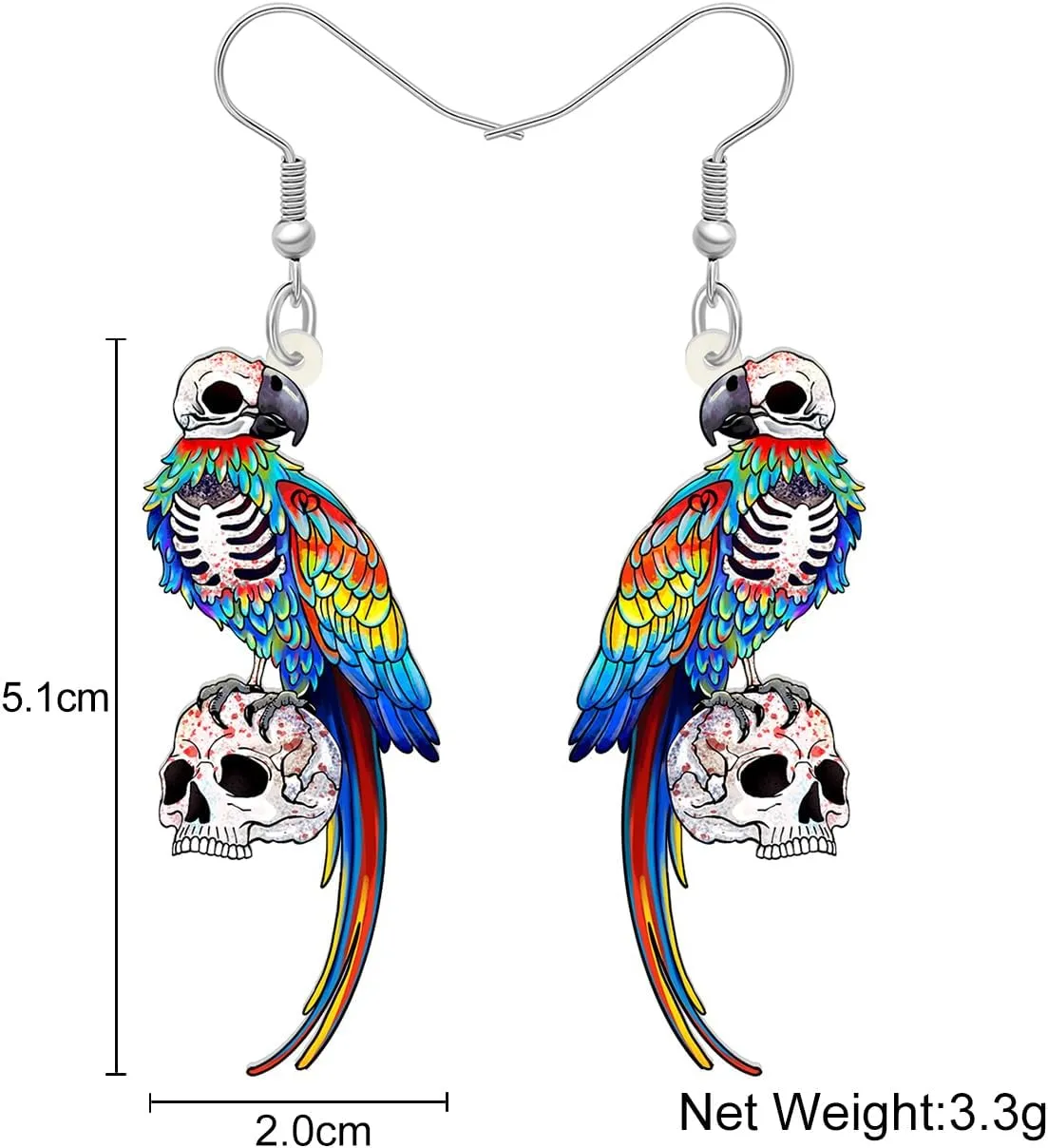 WEVENI Acrylic Macaws Parrot Earrings Bird Dangle Drop Colorful Jewelry Gift For Women Spring Summer Accessories