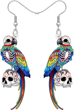 WEVENI Acrylic Macaws Parrot Earrings Bird Dangle Drop Colorful Jewelry Gift For Women Spring Summer Accessories