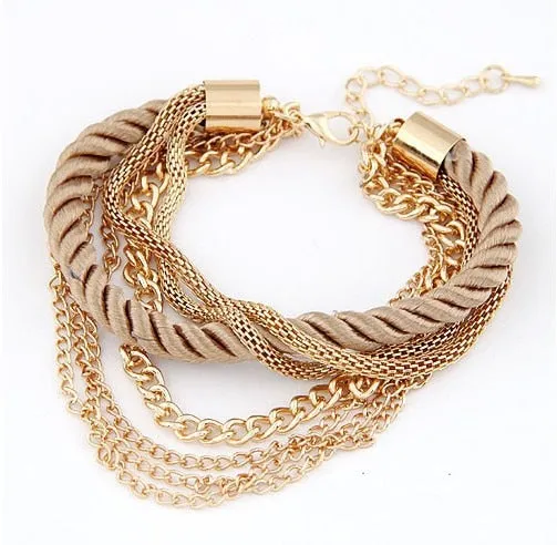 Women Fashion Jewelry Gold Color Heart Butterfly Charm Bracelets