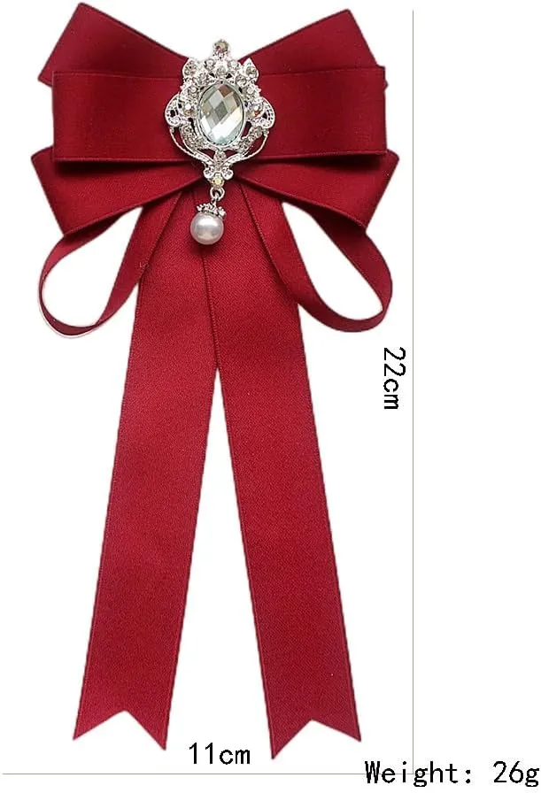 Women's professional wear ribbon bow neckline accessories all-match shirt bow tie Diamond neckline brooch16 colors