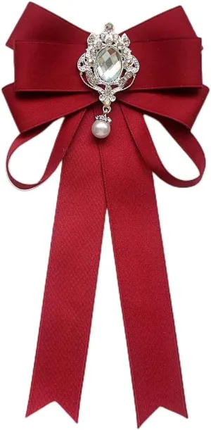 Women's professional wear ribbon bow neckline accessories all-match shirt bow tie Diamond neckline brooch16 colors