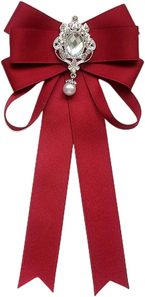 Women's professional wear ribbon bow neckline accessories all-match shirt bow tie Diamond neckline brooch16 colors