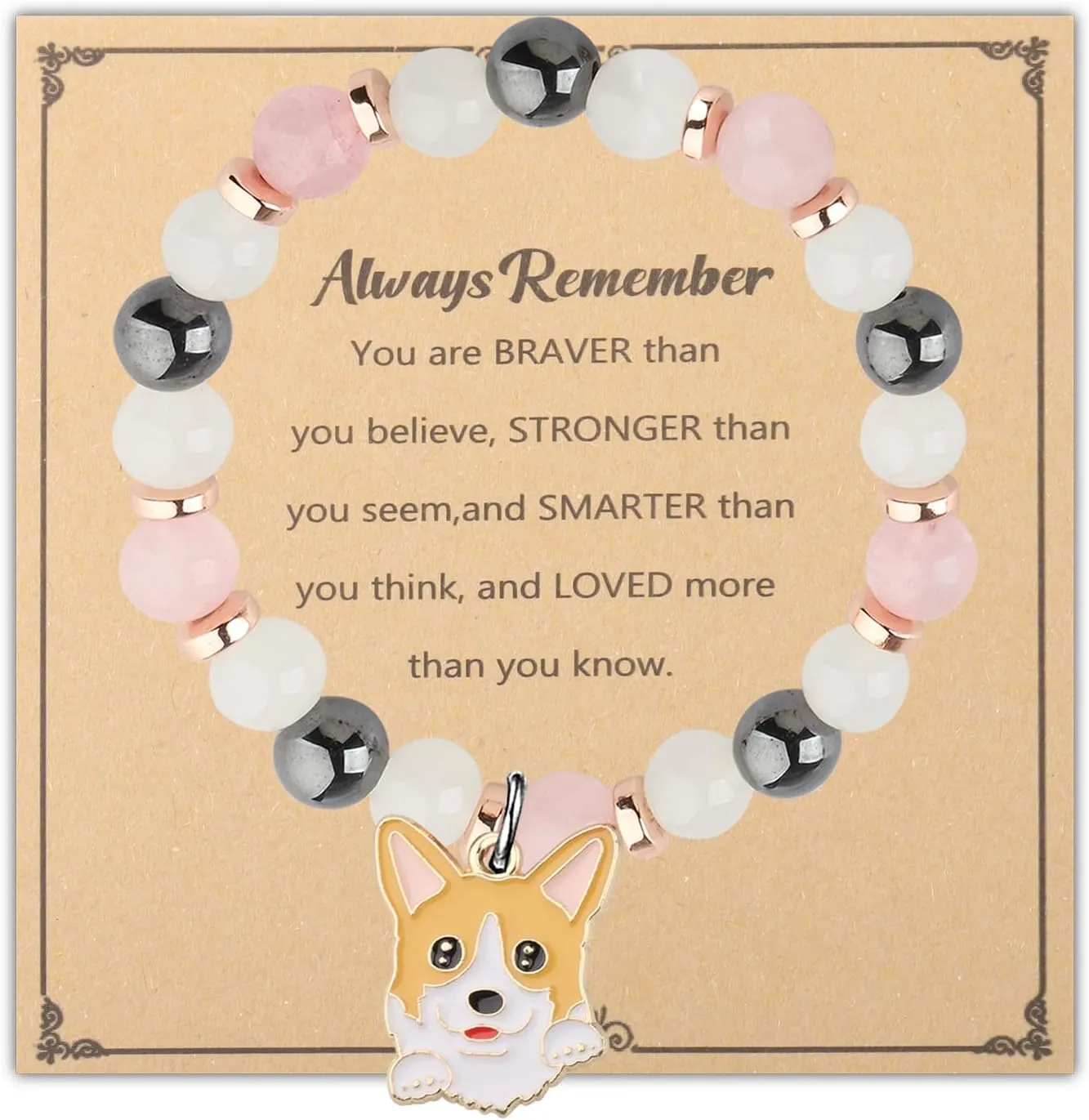 WSNANG Corgi Gift Corgi Bracelet Corgi Dog Mom Charm Bracelet Dog Sitter Gift