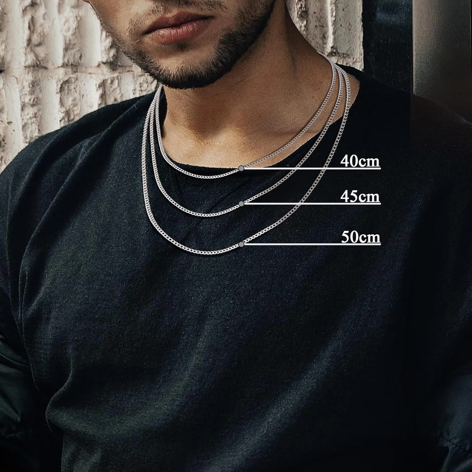 YADOCA 3Pcs Cross Necklace for Men Stainless Steel Silver Black Gold Mens Cross Necklaces Set Jewelry Gifts With Cross Chain And Cross Pendant 16 18 20Inch