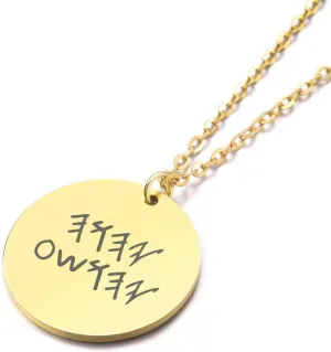 Yahuah Pendant Necklace Hebrew Name Pendant Yahuah Yahshua YHWH In Paleo Hebrew Necklace for Women Men Paleo Hebrew Jewelry