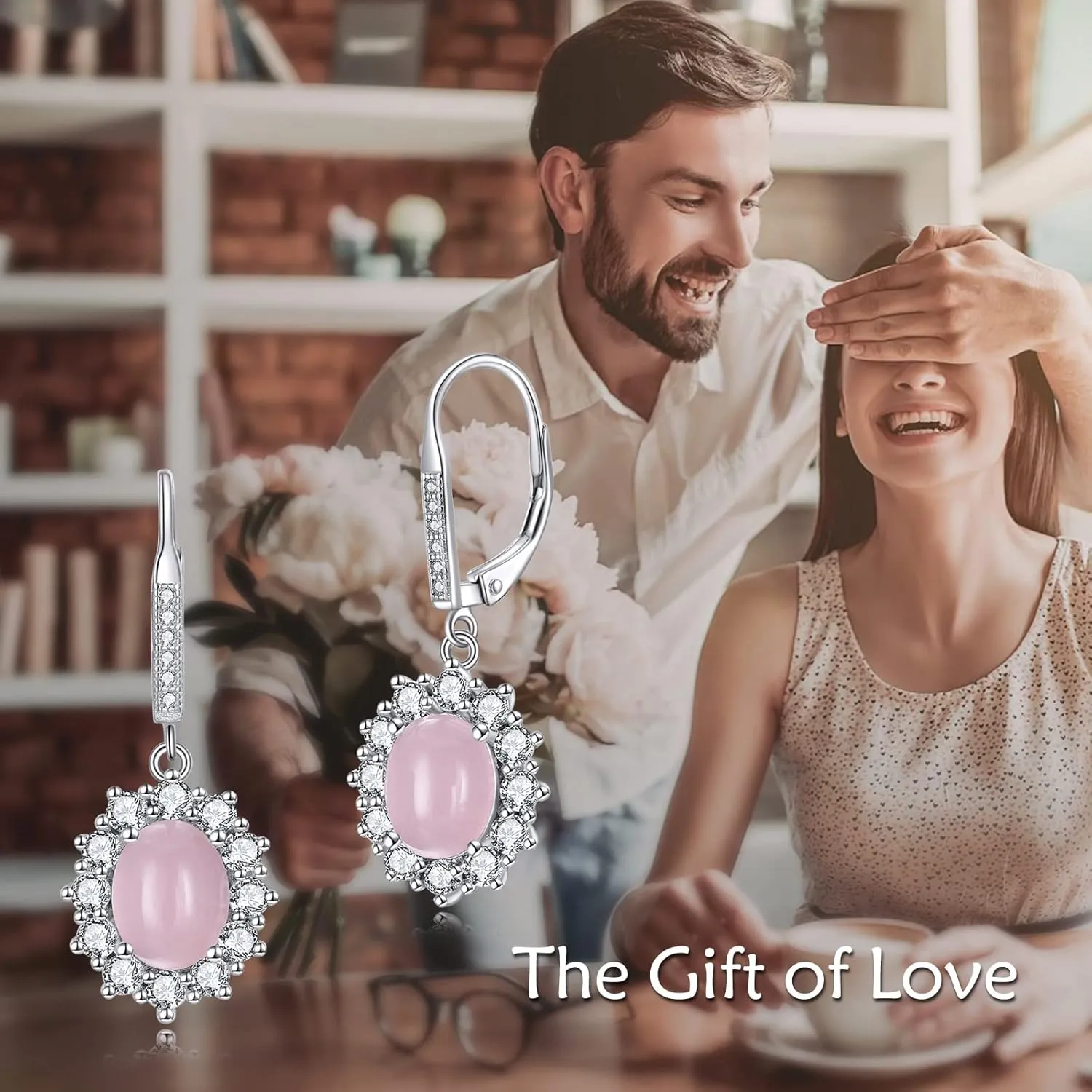 YFN Sterling Silver Created Oval Cut Birthstone Drop Dangle Women Leverback Earrings Gifts for Women Mom