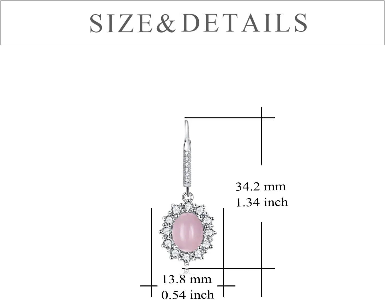 YFN Sterling Silver Created Oval Cut Birthstone Drop Dangle Women Leverback Earrings Gifts for Women Mom