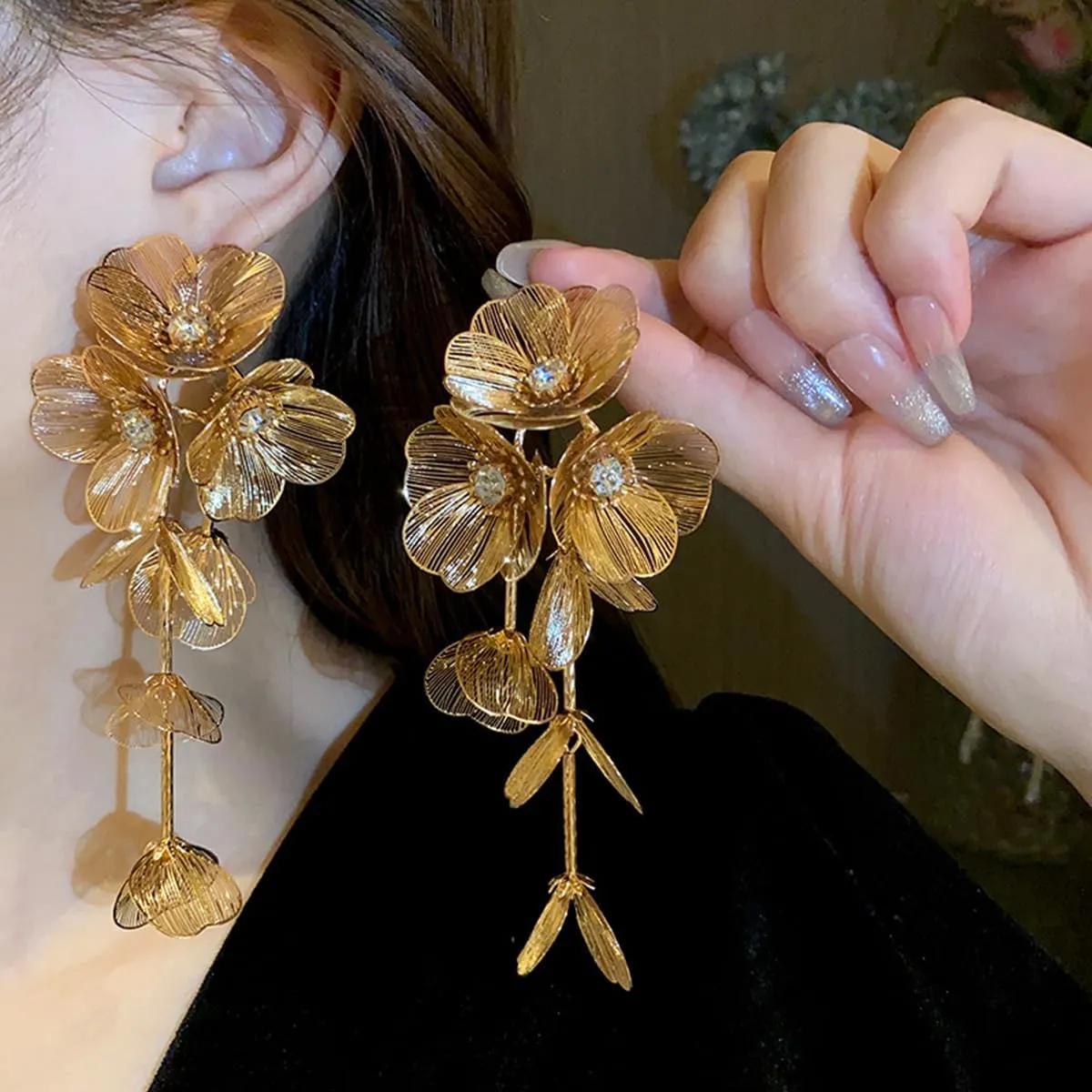 ZMANYIJEW Rainbow Acrylic Tassel Earrings for Women Colorful Leaf Flower Earring Bead Rainbow Earring for Women