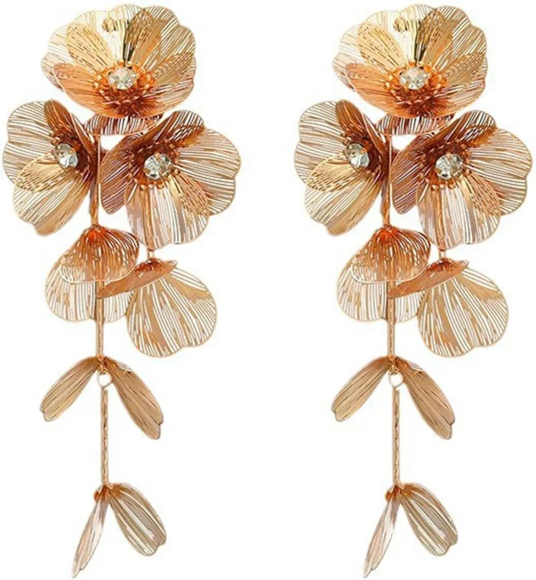 ZMANYIJEW Rainbow Acrylic Tassel Earrings for Women Colorful Leaf Flower Earring Bead Rainbow Earring for Women