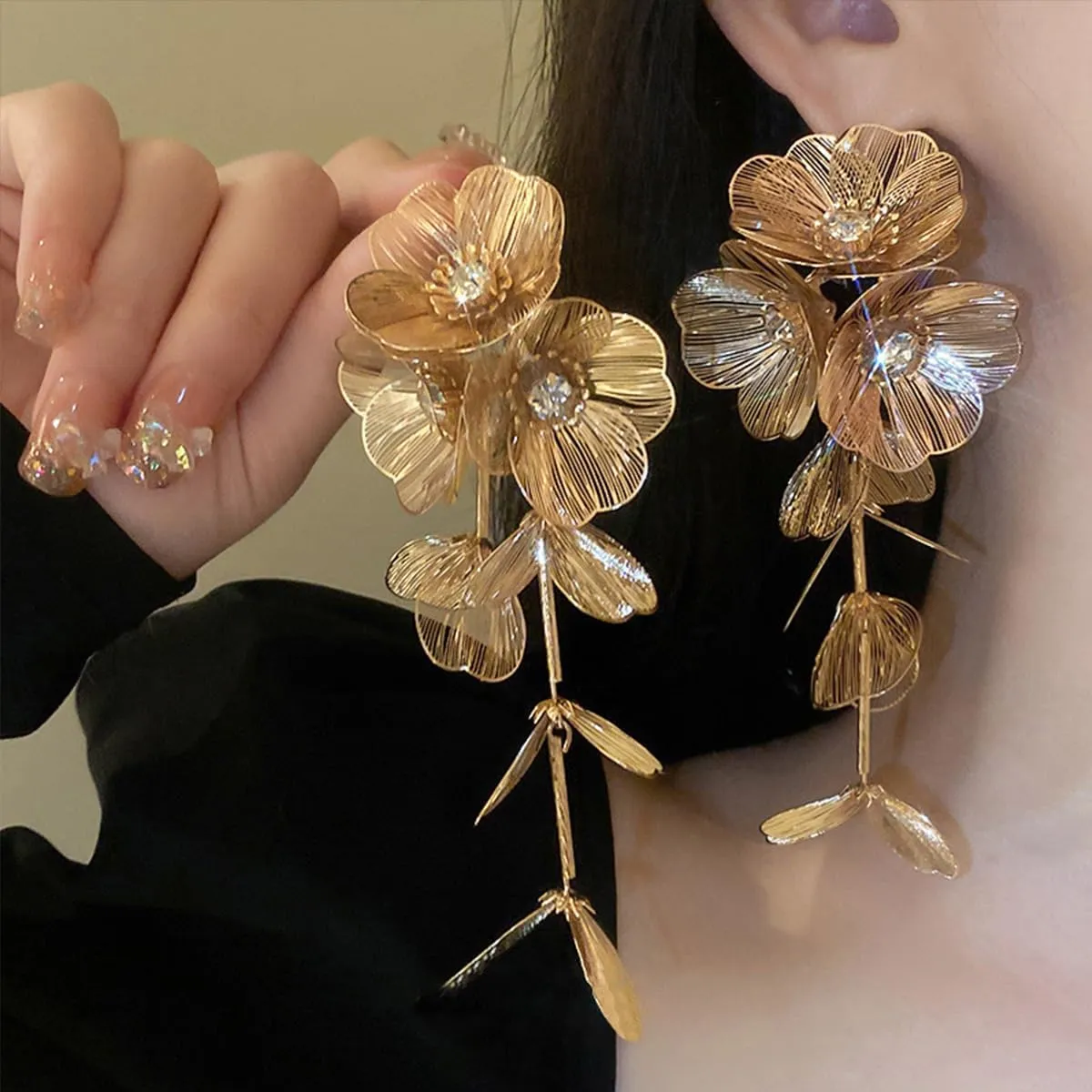 ZMANYIJEW Rainbow Acrylic Tassel Earrings for Women Colorful Leaf Flower Earring Bead Rainbow Earring for Women